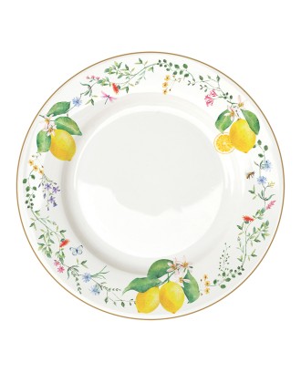 Farfurie pentru cina, 26.5 cm, Fleurs Citrons - SIMONA'S COOKSHOP